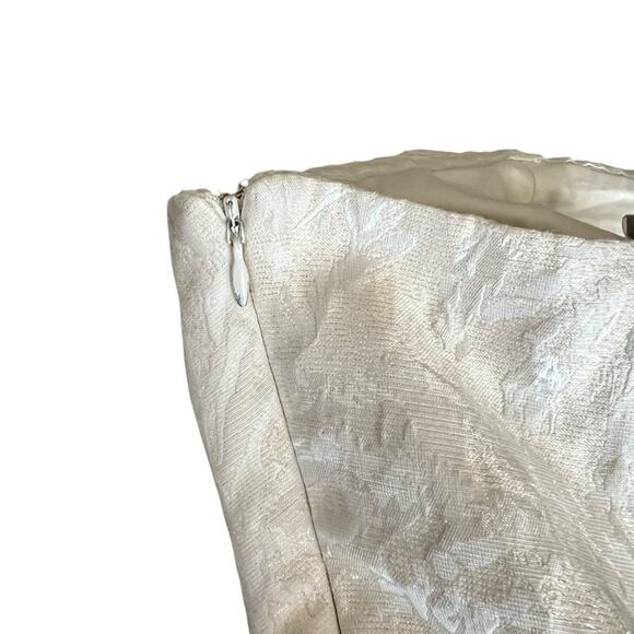 ML Monique Lhuillier x BHLDN Women’s Mallory Jaquard White Strapless Mini Dress - Picture 9 of 14